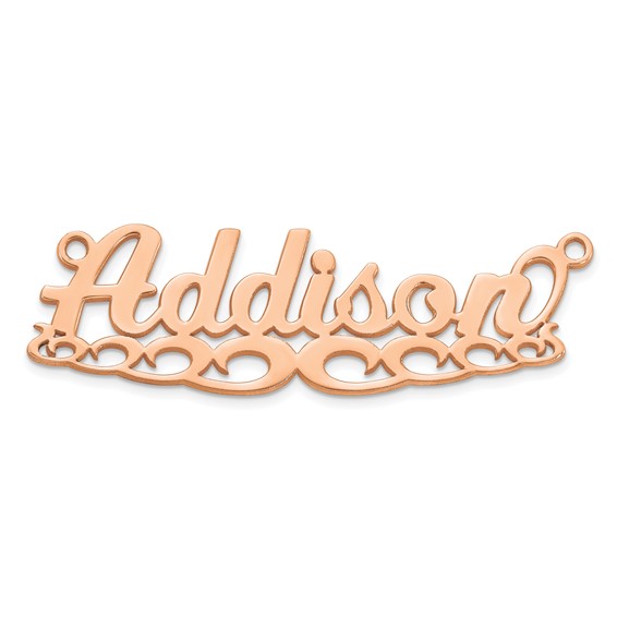 10k Rose Gold Wave Name Plate