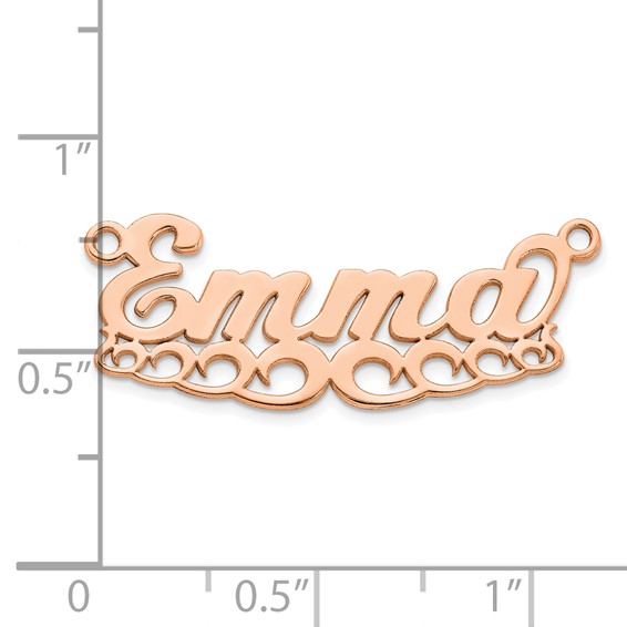 10k Rose Gold Wave Name Plate