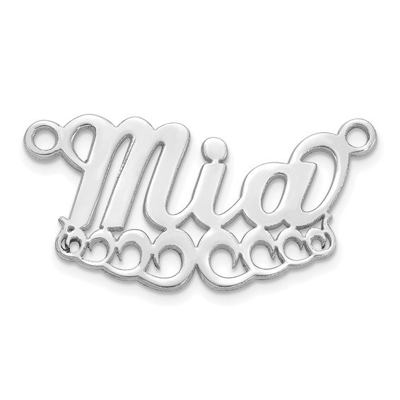 10k White Gold Wave Name Plate