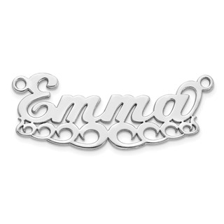10k White Gold Wave Name Plate
