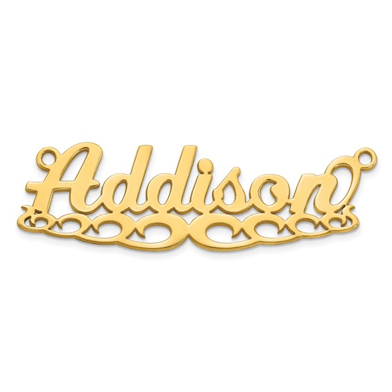10k Yellow Gold Wave Name Plate