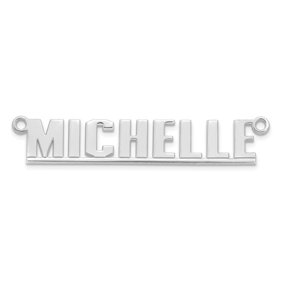 10k White Gold Underlined Name Plate