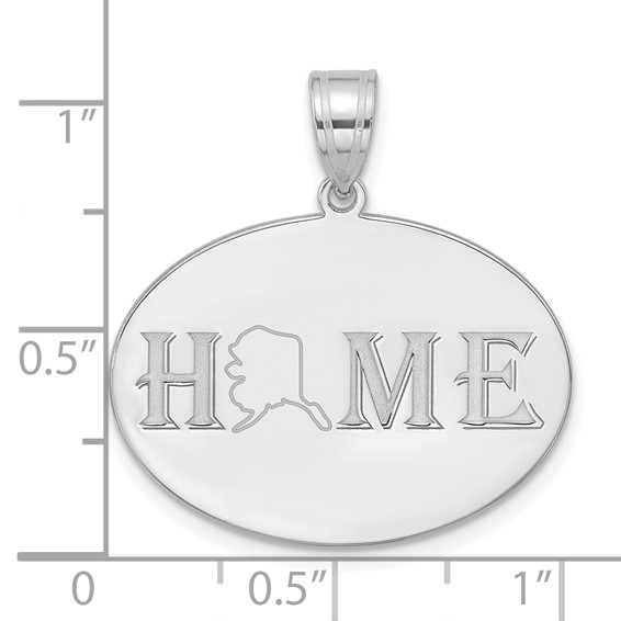 10k White Gold HOME/STATE Pendant