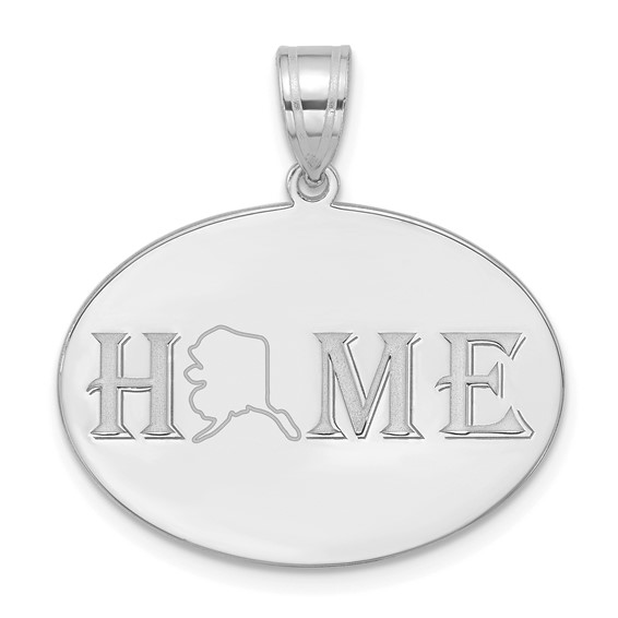 10k White Gold HOME/STATE Pendant