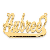 10K Yellow Gold Diamond-cut Underlined Name Plate view 4