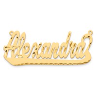 10K Yellow Gold Diamond-cut Underlined Name Plate view 5