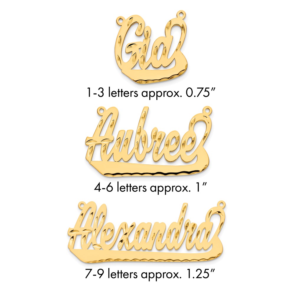 10K Yellow Gold Diamond-cut Underlined Name Plate