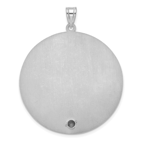 10k White Gold Circle w/1 Birth Flower and Birthstone Pendant