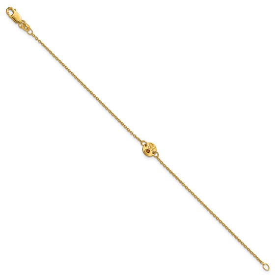 10k Yellow Gold 1 Disc with Initial and Birthstone Bracelet