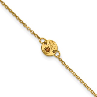 10k Yellow Gold 1 Disc with Initial and Birthstone Bracelet
