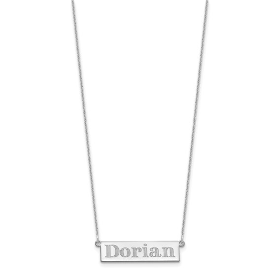 10k White Gold 4-6 Letter Name Bar Necklace