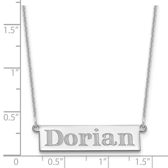 10k White Gold 4-6 Letter Name Bar Necklace