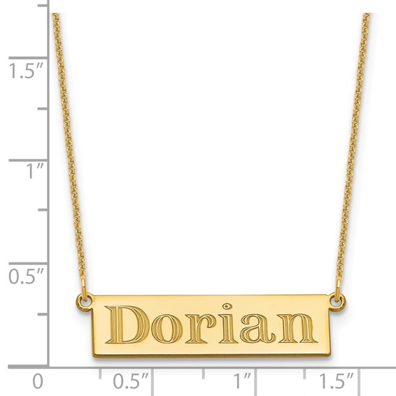 10k Yellow Gold 4-6 Letter Name Bar Necklace