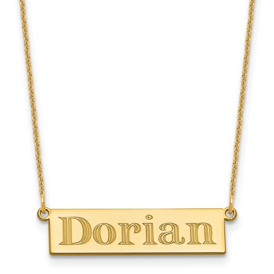 10k Yellow Gold 4-6 Letter Name Bar Necklace