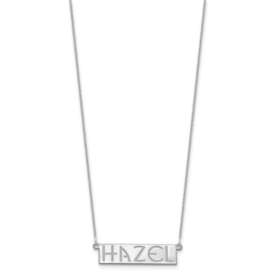 10k White Gold 4-6 Letter Name Bar Necklace