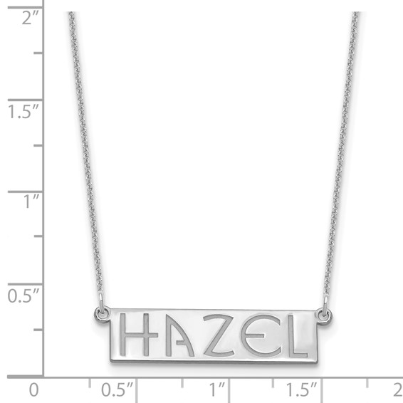 10k White Gold 4-6 Letter Name Bar Necklace