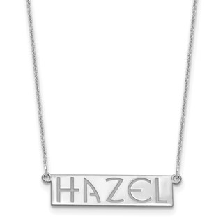 10k White Gold 4-6 Letter Name Bar Necklace