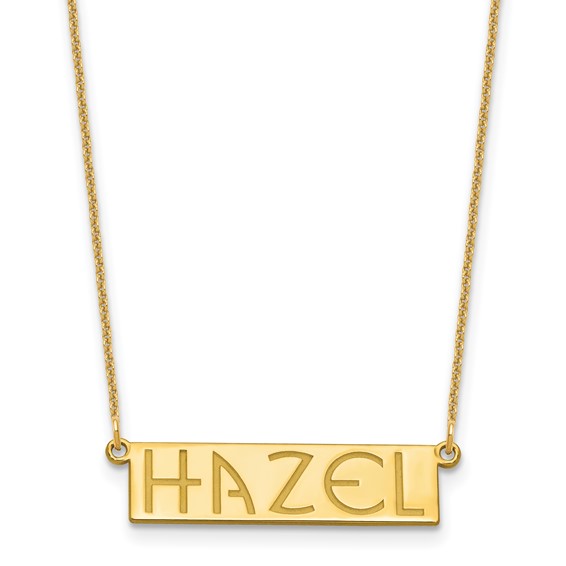 10k Yellow Gold 4-6 Letter Name Bar Necklace