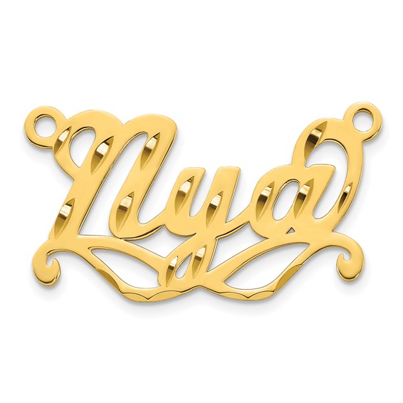 10k Yellow Gold Diamond Cut Sunglass Name Plate