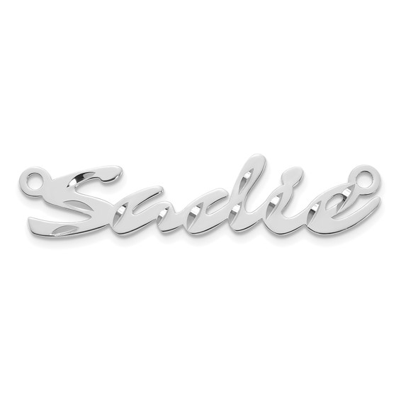 10k White Gold Diamond-cut Name Plate
