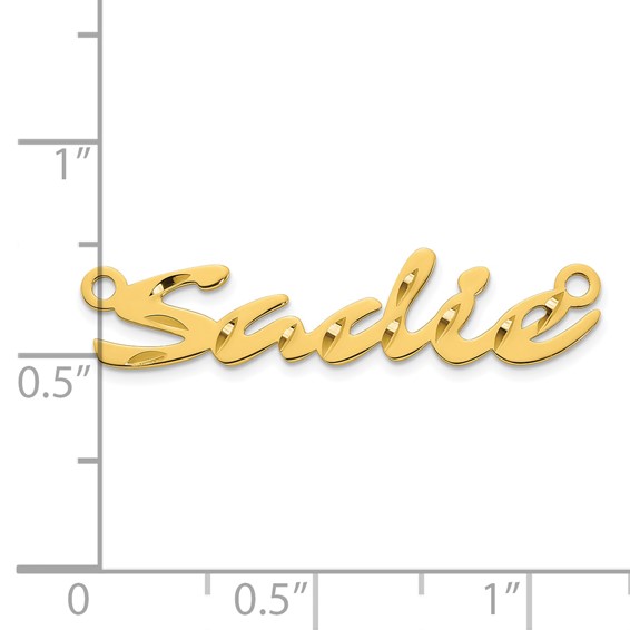 10k Yellow Gold Diamond-cut Name Plate