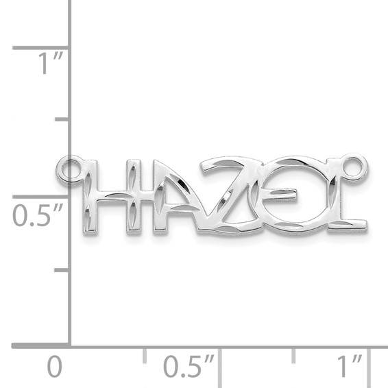 10k White Gold Diamond-cut Name Plate