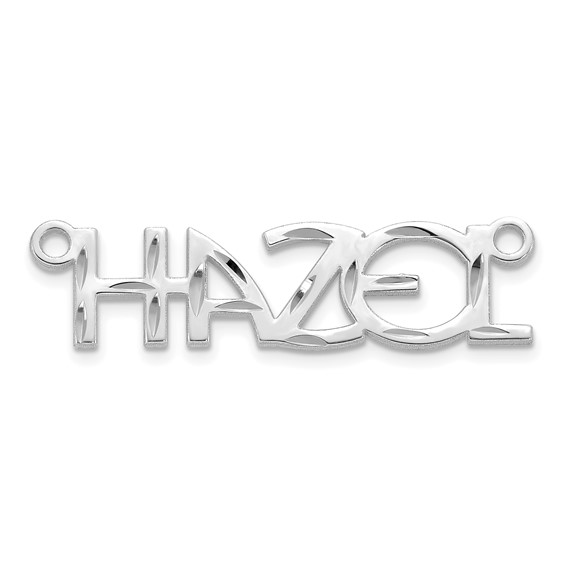 10k White Gold Diamond-cut Name Plate