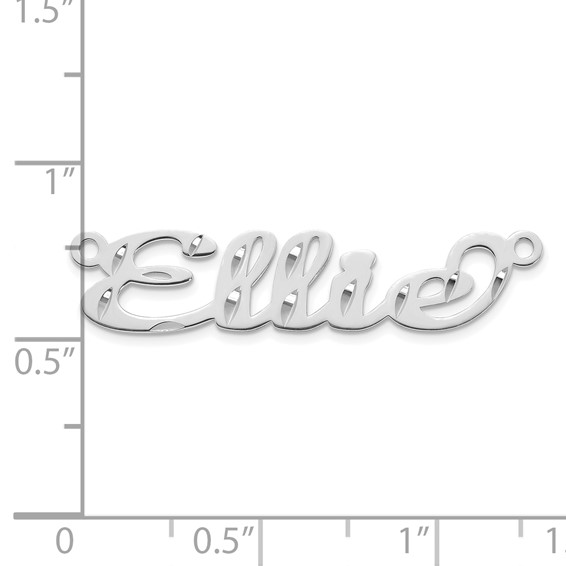 10k White Gold Diamond-cut Name Plate