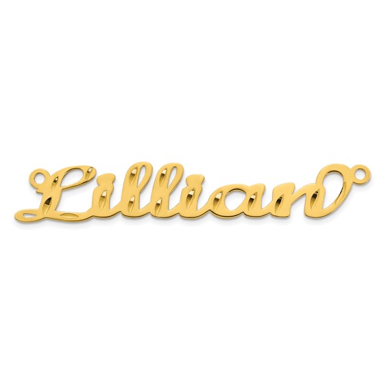 10k Yellow Gold Diamond-cut Name Plate