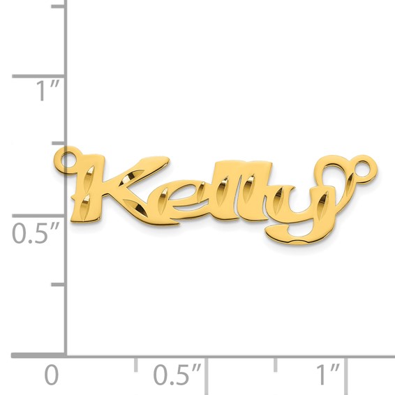 10k Yellow Gold Diamond-cut Name Plate