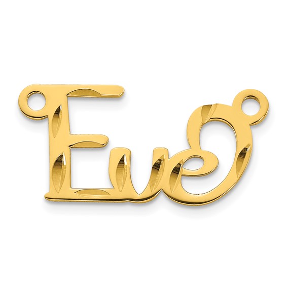 10k Yellow Gold Diamond-cut Name Plate