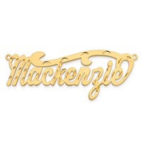 10K Yellow Gold Polished Diamond-cut Name Plate view 5