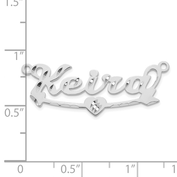 10k White Gold Diamond-cut Heart and Arrow Name Plate