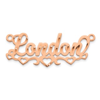 10k Rose Gold Diamond-cut Cut-out Hearts Name Plate