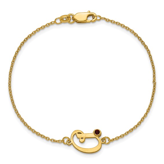 10k Yellow Gold Initial and Birthstone Bracelet