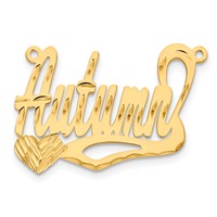 10K Yellow Gold Diamond-cut Heart Name Plate view 4