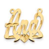 10K Yellow Gold Diamond-cut Heart Name Plate view 2