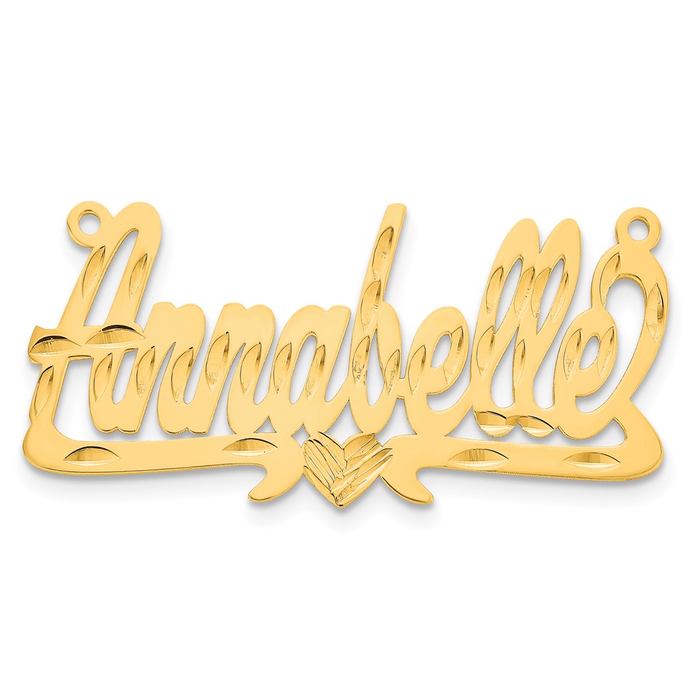 10K Yellow Gold Diamond-cut Heart Name Plate
