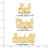 10K Yellow Gold Diamond-cut Heart Name Plate view 3