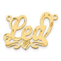 10K Yellow Gold Diamond-cut Heart Name Plate view 2