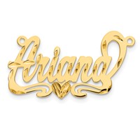 10K Yellow Gold Diamond-cut Heart Name Plate view 4