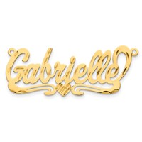 10K Yellow Gold Diamond-cut Heart Name Plate view 5