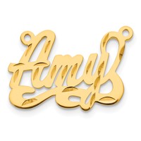 10K Yellow Gold Diamond-cut Name Plate view 2
