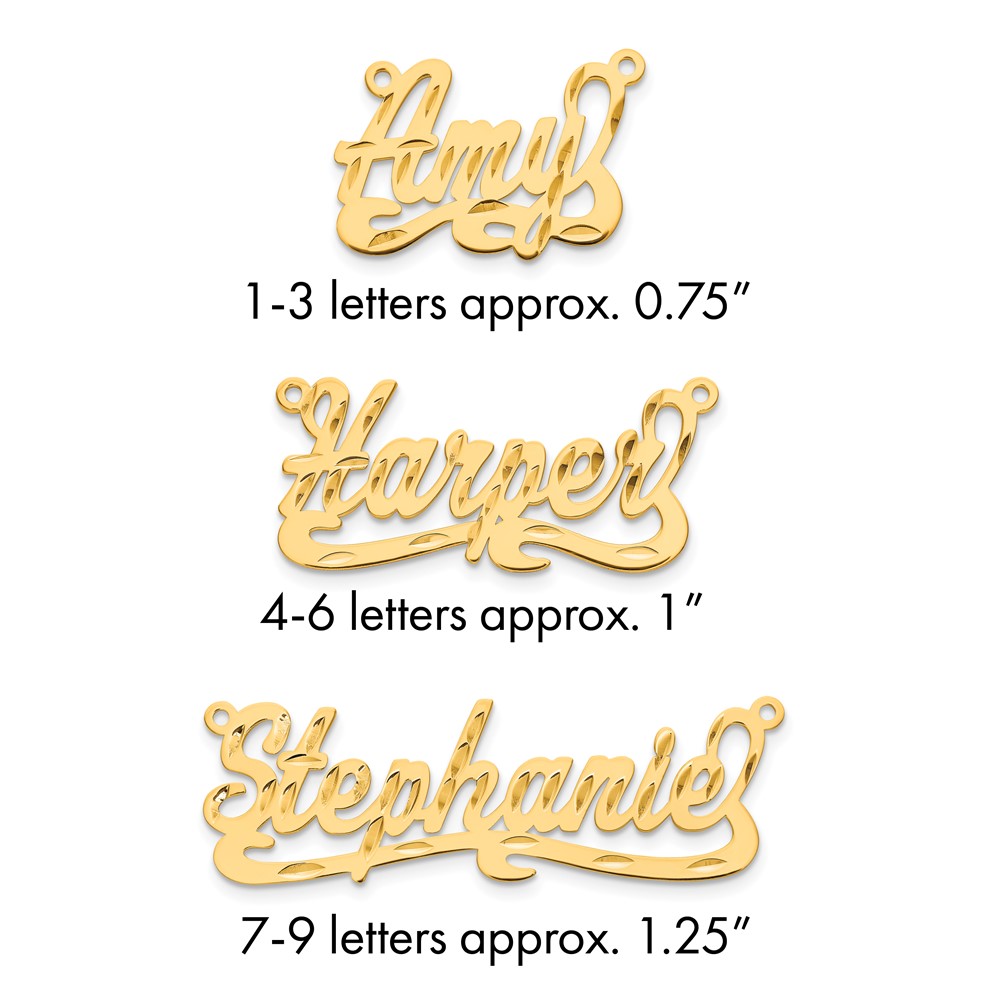 10K Yellow Gold Diamond-cut Name Plate