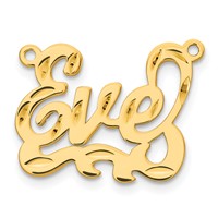 10K Yellow Gold Diamond-cut Name Plate view 2