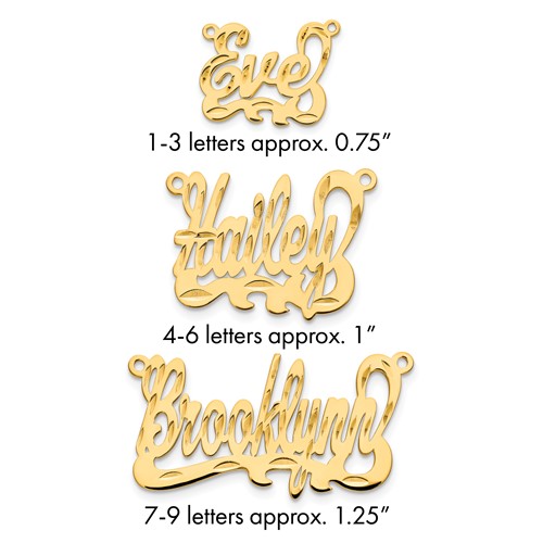 10K Yellow Gold Diamond-cut Name Plate