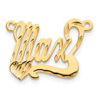 10K Yellow Gold Diamond-cut Heart Name Plate view 2