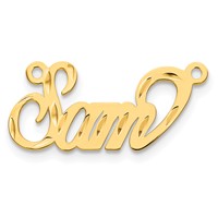 10K Yellow Gold Diamond-cut Name Plate view 3