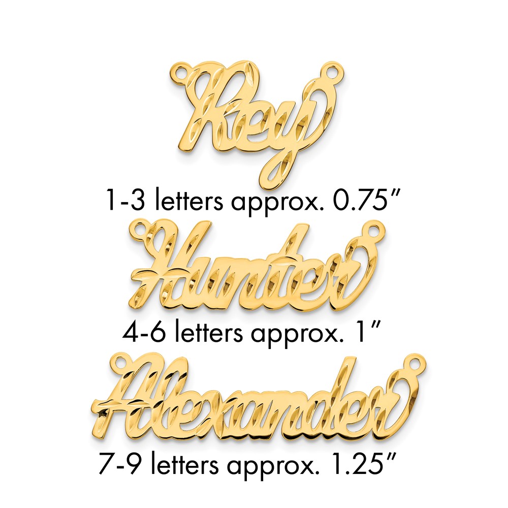 10K Yellow Gold Diamond-cut Name Plate