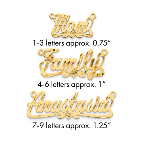10K Yellow Gold Diamond-cut Heart Name Plate